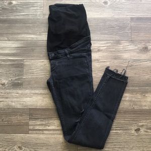 H&M MAMA skinny distressed black jeans